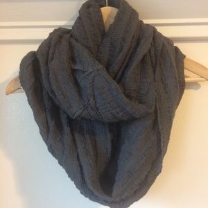Gray Textured Infinity Scarf
